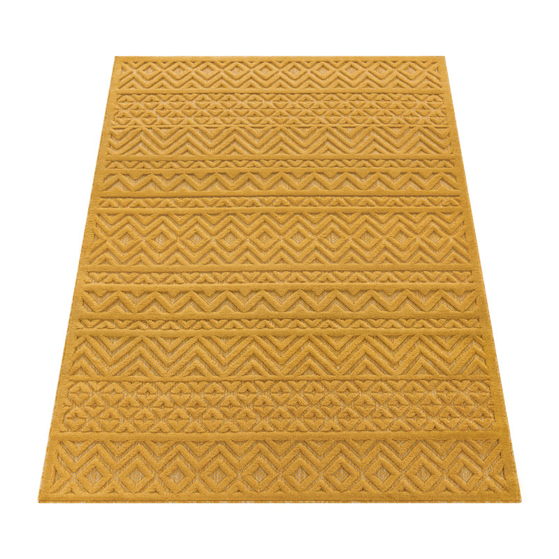Tapis intérieur / extérieur en polypropylène tissé à la machine Jakius, Rectangle 6 pi 7 po x 9 pi 3 po