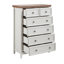 Commode beige à 6 tiroirs - Rangement spacieux pour la chambre à coucher avec comptoir à poignées élégantes