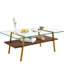 Table basse et tables de bout en verre trempé, couche pratique pour un rangement quotidien élégant, espace de détente moderne, L 19,1 po x H 21,14 po