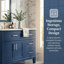 Meuble-lavabo de 30 po avec lavabo en céramique - Armoire de rangement moderne, portes à fermeture douce, tiroir profond et tiroir standard - Meuble-lavabo compact pour petites salles de bain, salles d'eau ou salles de bain d'invités-127342344
