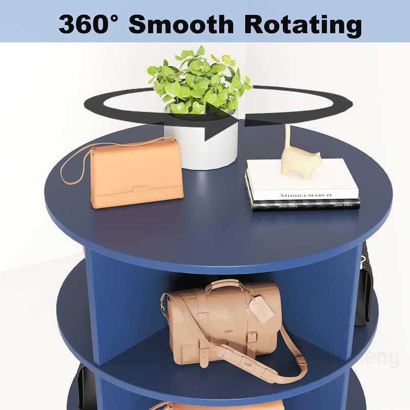 Versatile Rotating Shoe Cabinet with Space-Saving Design for Organized Homes, Blue