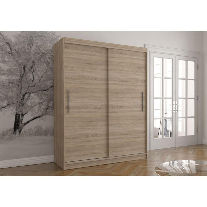 Demster 2 Door Manufactured Wood Wardrobe, Oak