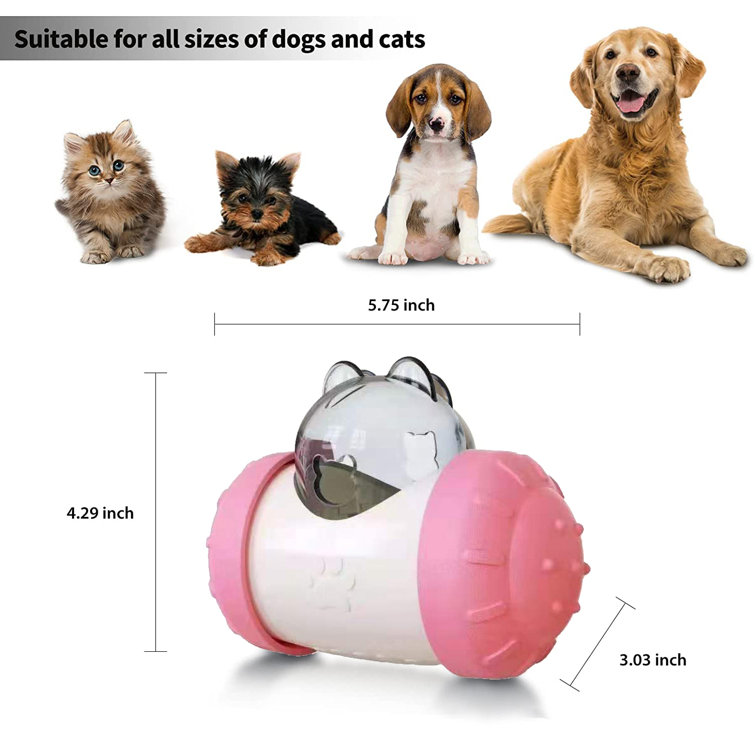 Pet Food Dispenser Slow Feeder New Interactive Dog Cat Food Treat Ball Bowl  Toy Funny Pet Shaking Leakage Food Container Puppy Cat Slow Feed Pet  Tumbler Toy