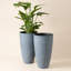 Ensemble de 2 pots à fleurs hauts et ronds-848505877-878031881