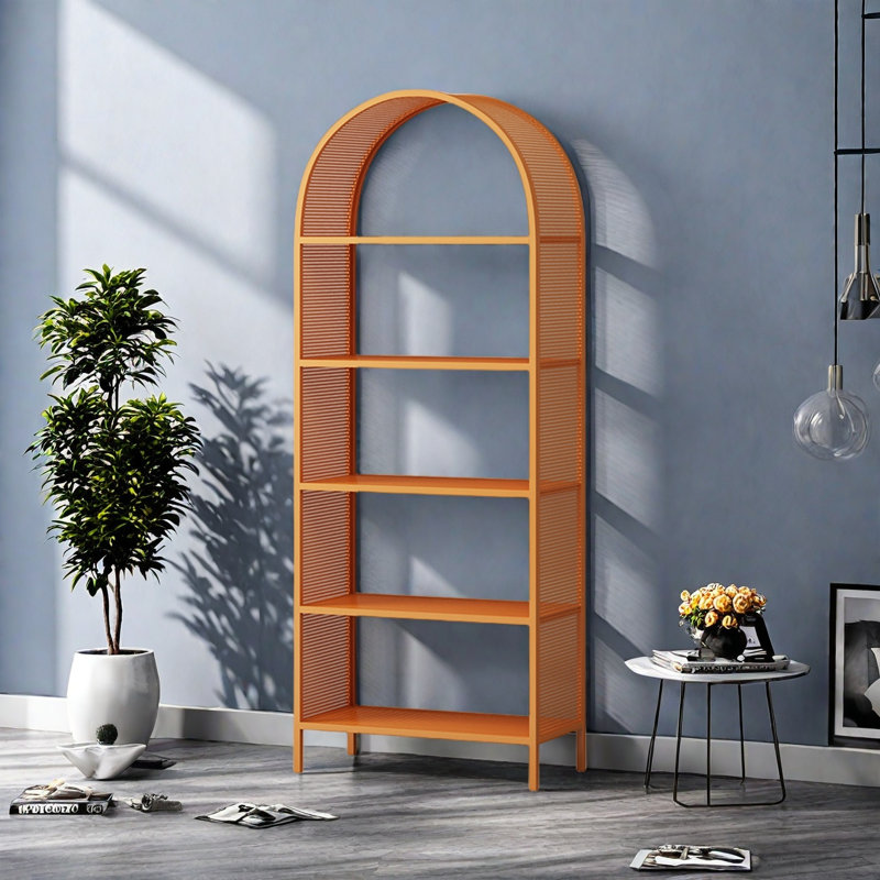 Une bibliothèque classique et originale, (5 tablettes) H 61,4 po x l 23,6 po x P 11,8 po, Orange