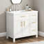 Meuble-lavabo élégant avec lavabo en céramique et grand rangement