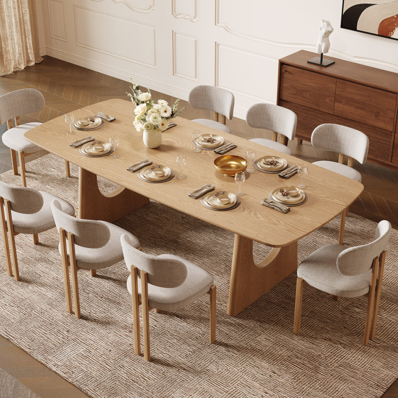 Siège de table à manger en chêne massif de 78,7 po x 39,4 po Joceline, Chêne