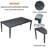 Outdoor Patio Aluminum 40"X70" Rectangle Dining Table With Tapered Feet & Umbrella Hole(Only Including Table)-591776486