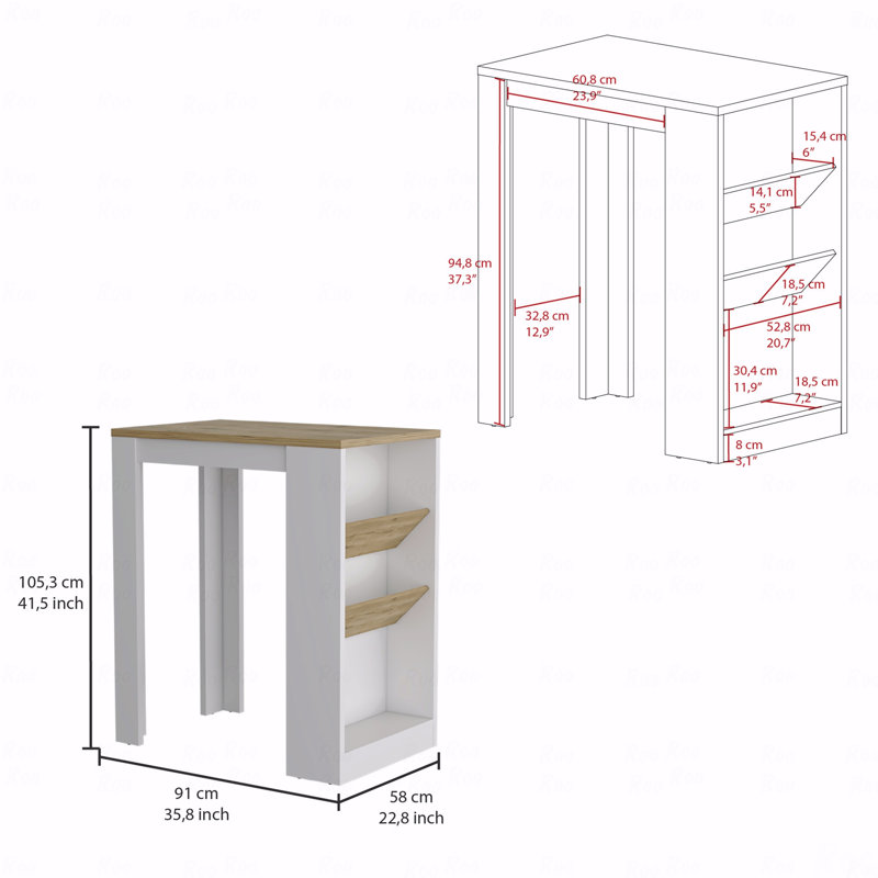 Îlot de cuisine de base avec fonction de rangement