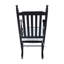 Chaise berçante de véranda en bois massif - noir, siège et accoudoirs spacieux, dossier à lattes stable, processus d'assemblage facile, capacité de poids de 250 lb, assemblage noir, peut supporter jusqu'à