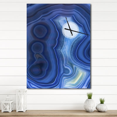 Blue Agate Stone Design - Horloge murale moderne
