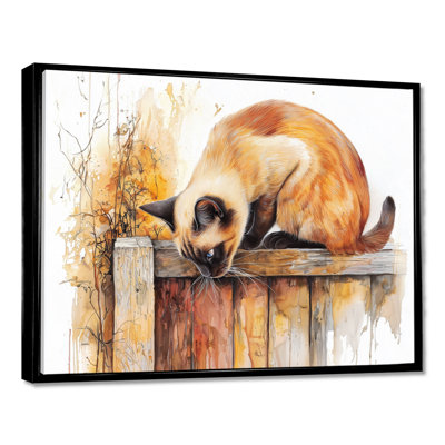The Curious Siamese Cat II - Décoration murale chat