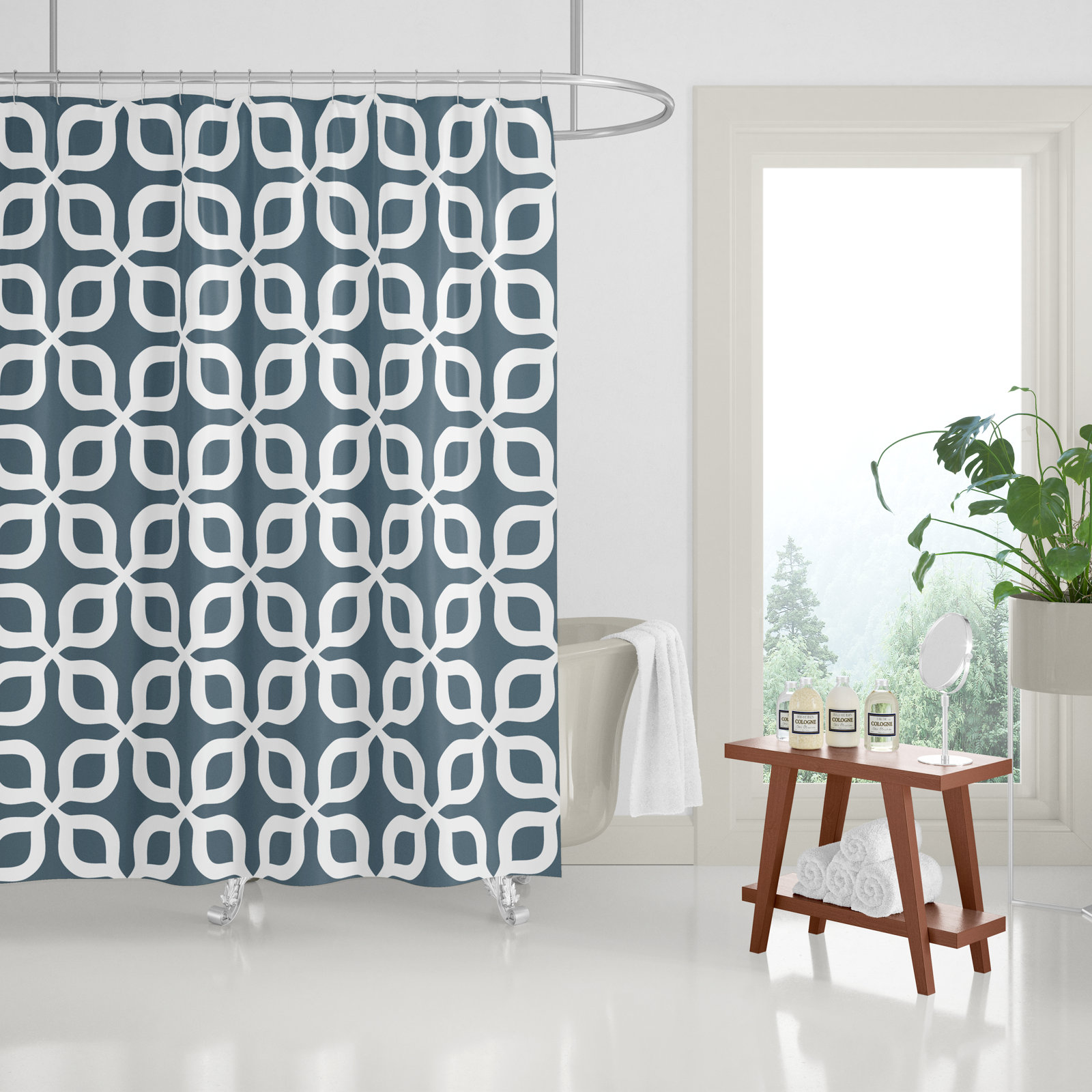 Pipper Polyester Shower Curtain, Slate