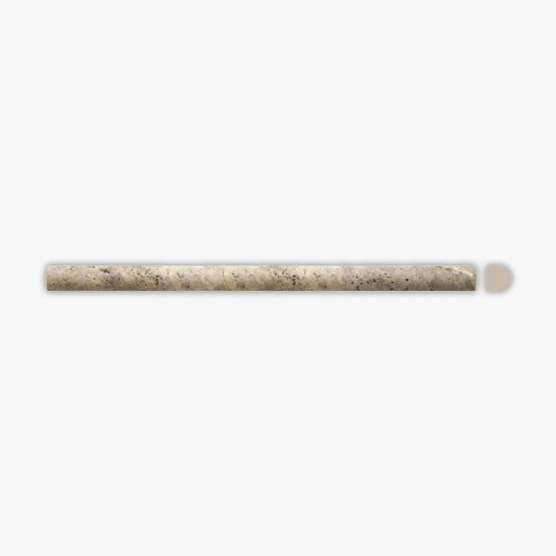 Ivory 12 in. L Travertine Bullnose, Gris