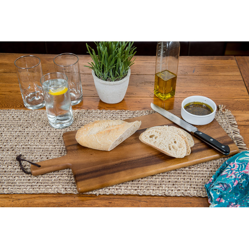Palette en acacia avec attache en cuir