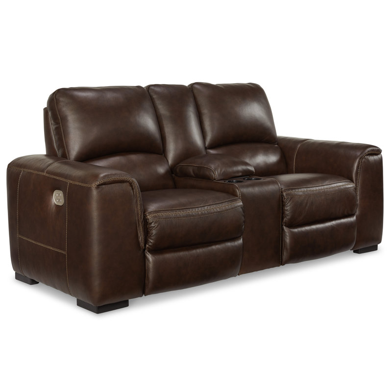Causeuse inclinable électrique avec console Chet, Brun