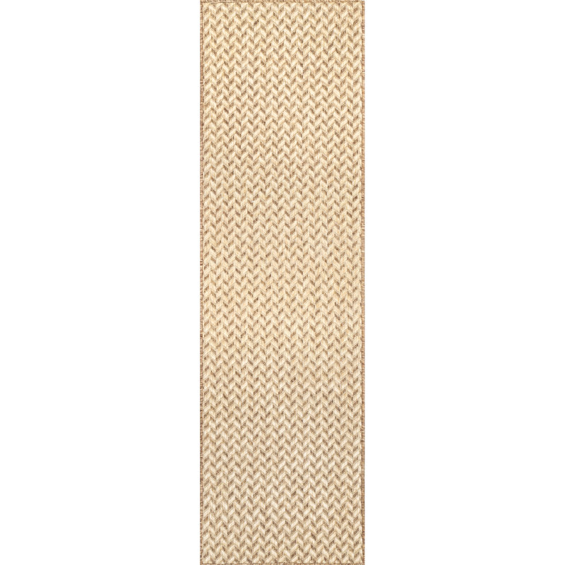 Tapis d'intérieur / extérieur Malaya, Tapis de couloir 2 pi x 6 pi, Brun/brun clair