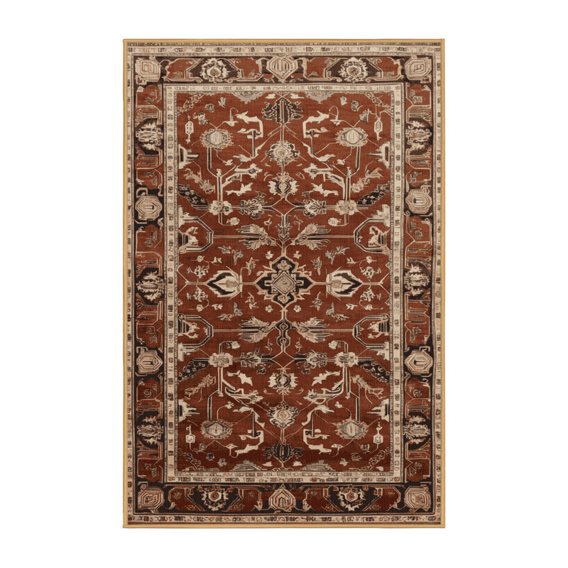 Tapis brun lavable à la machine, Rectangle 7 pi x 10 pi