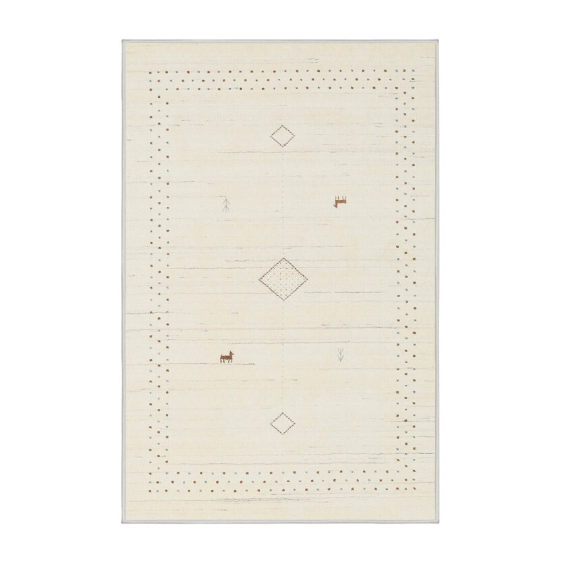 Tapis abstrait beige, Rectangle 7 pi x 9 pi