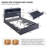 Modern LED Light Bed Frame with 50" Tall Storage Headboard, Platform Bed Frame w/4 Drawers, w/Charging Station-21742137-21742135