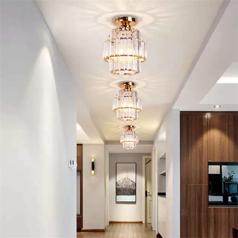 20Cm Semi Flush Mount, Gold