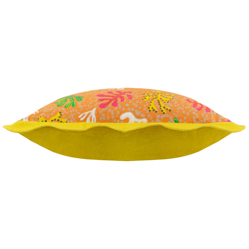 Coral Cushion Cover Abstract Square Throw Cushion Cover, Orange/Yellow