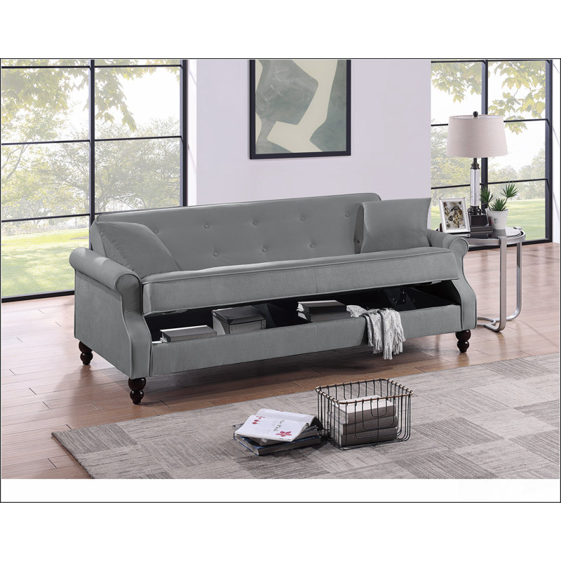 Canapé réglable contemporain en tissu gris brûlé, Gris