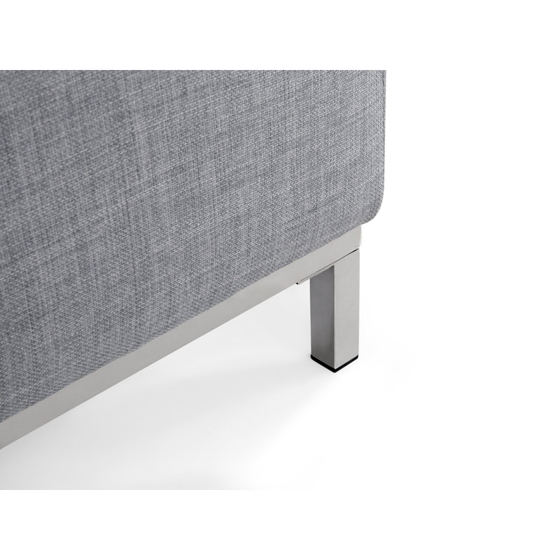 Ensley 95cm Wide Rectangle Standard Ottoman, Light Grey