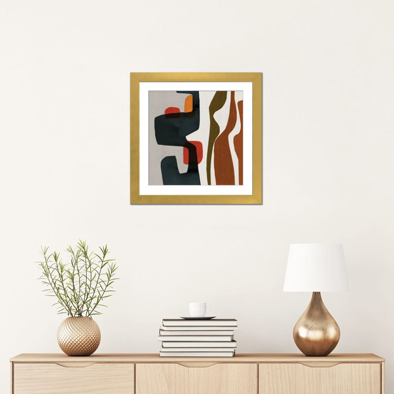 «Fragments Wall Art Print», papier d'art encadré, Framed Paper, 16" x 16", Gold