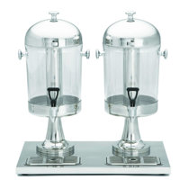 TableCraft 75 Beverage Dispenser - 2 1/2 Gallon Polycarbonate Dispenser  with Stainless Steel Base - Globe Equipment Company