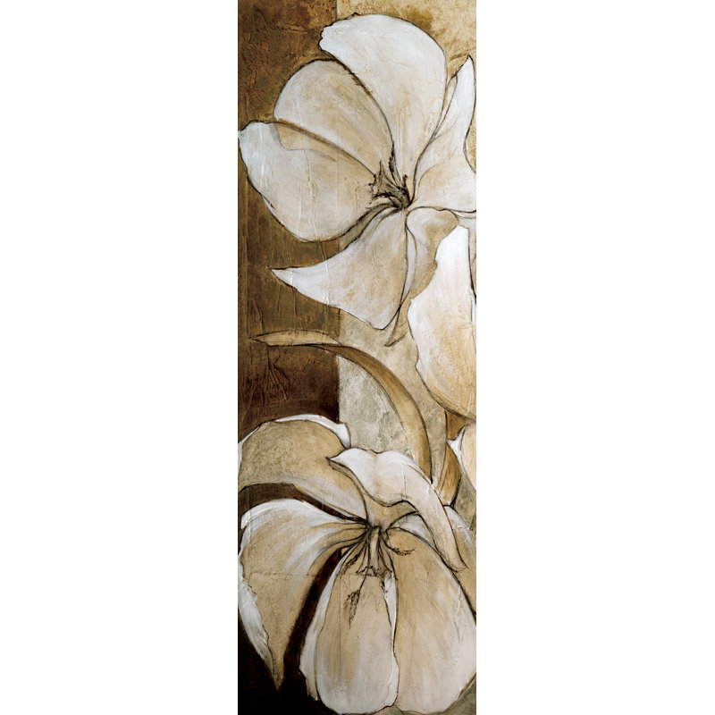 White Hibiscus - Painting Print, 30 cm H x 20 cm W, Black Floater Framed