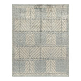 Scandinavian Hand Knotted Silk Geometric Area Rug