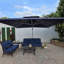 JusthIn 132" Square Cantilever Umbrella With Base,Navy-798444705