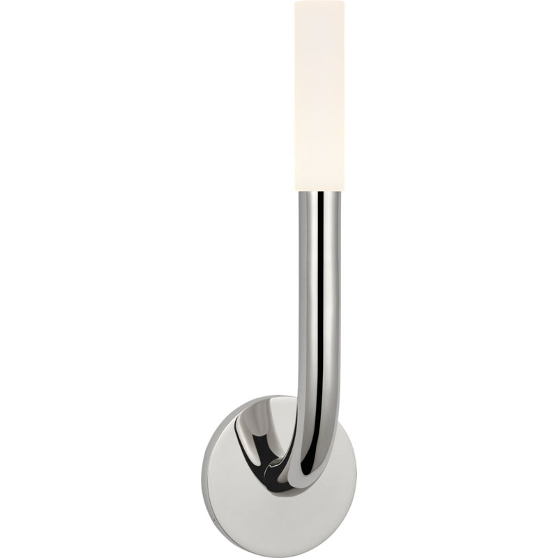 Rousseau Single Sconce with Etched Crystal, Polished Nickel