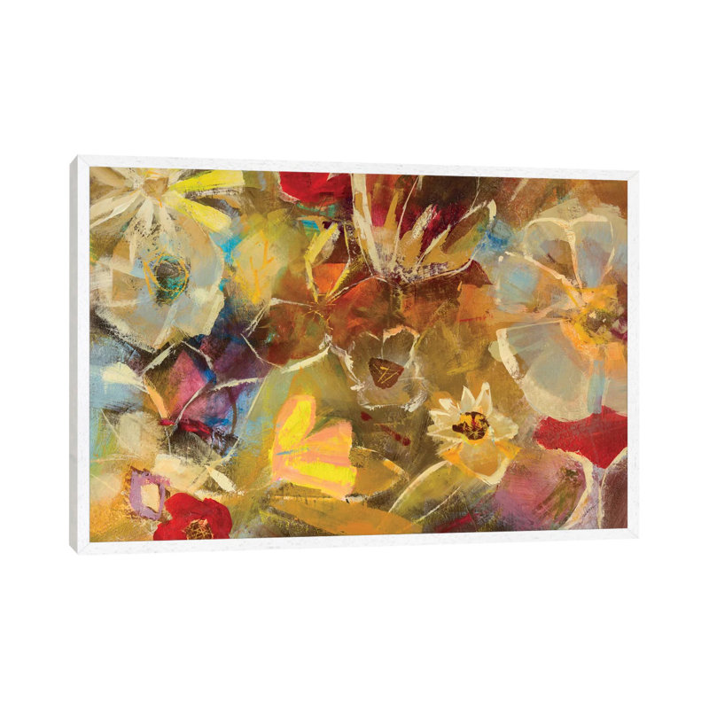 Chalkboard Flowers I 1 Piece Painting on Canvas, 66.04 cm H x 45.72 cm W, White Framed Canvas