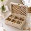 Boîte de rangement 6 pièces fabriquée à la main en bois de manguier blanchi-1861012254