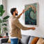 Teal Mosaic Flow Modern - Wrapped Canvas-818685804-818685805