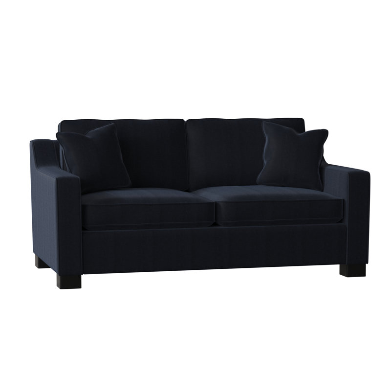 Aceyon Upholstered 71'' Sleeper Sofa, Espresso, Entice Indigo
