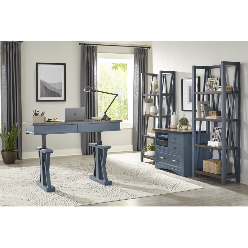 Bankhead Etagere Bookcase, Denim and Sable