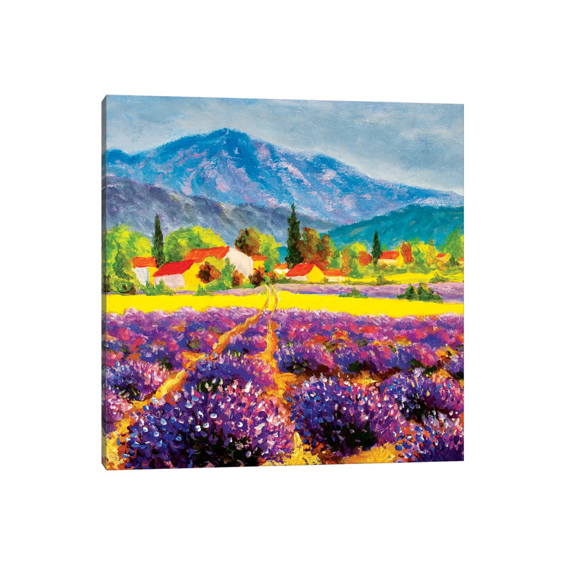 Rural Landscape In Summer Day In Provence, France by Valery Rybakow - Painting on Canvas, Wrapped Canvas