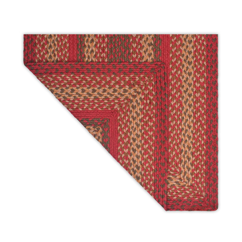 Burkleigh Farmhouse Braided Red Jute Area Rug, Rectangle 2' x 4'
