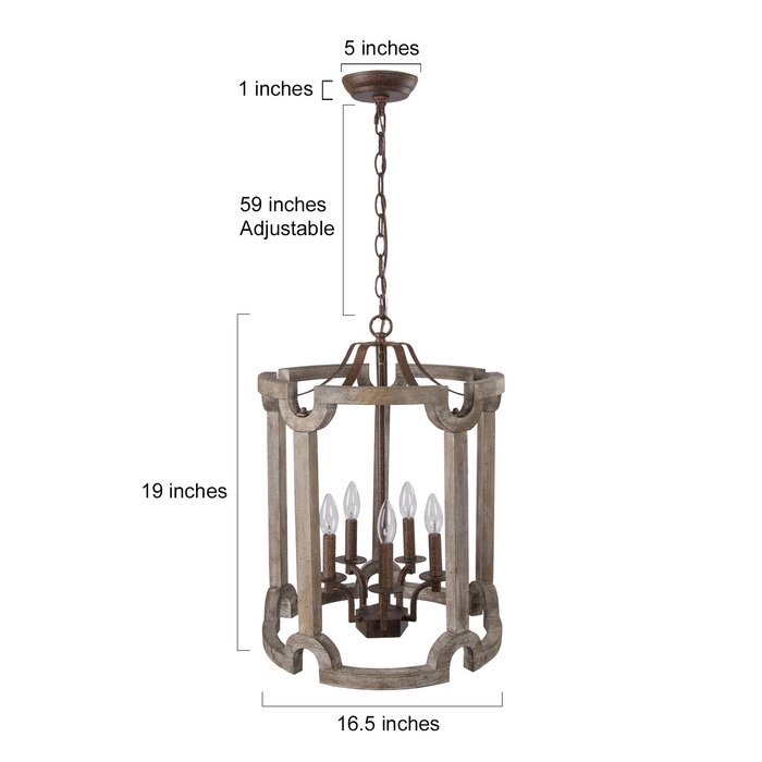 One Allium Way® Feldmann 5 - Light Lantern Pendant | Wayfair