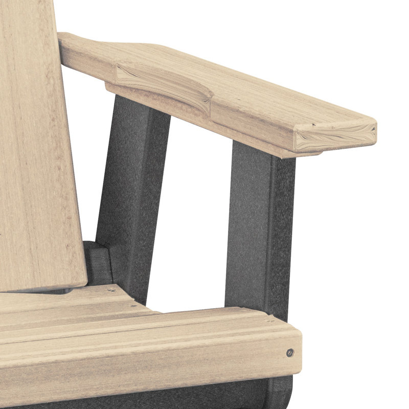 Fauteuil oscillant Brandon , Bois vieilli / noir