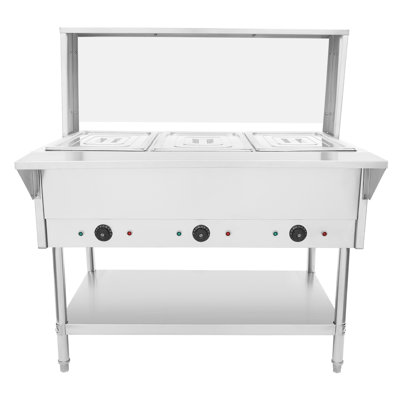 Table électrique à vapeur avec 3 casseroles 110V pour restaurant