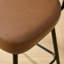 Tabouret de comptoir pivotant 26 po en similicuir rembourré avec dossier en rotin et structure en métal-2144153957-2144153959
