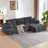 Chenille L-Shape Luxury Sectional Oversized Sofa,Mnimalist Design,Comfy Sleeper Couch for Living Room,Apartment&Reception Spaces,No Assembly Required-2017140209-2017140203