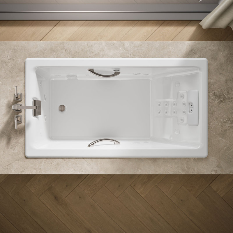 Tea-for-Two® 66" x 36" Drop-In Effervescence Whirlpool Bath with Spa/Massage Package, White