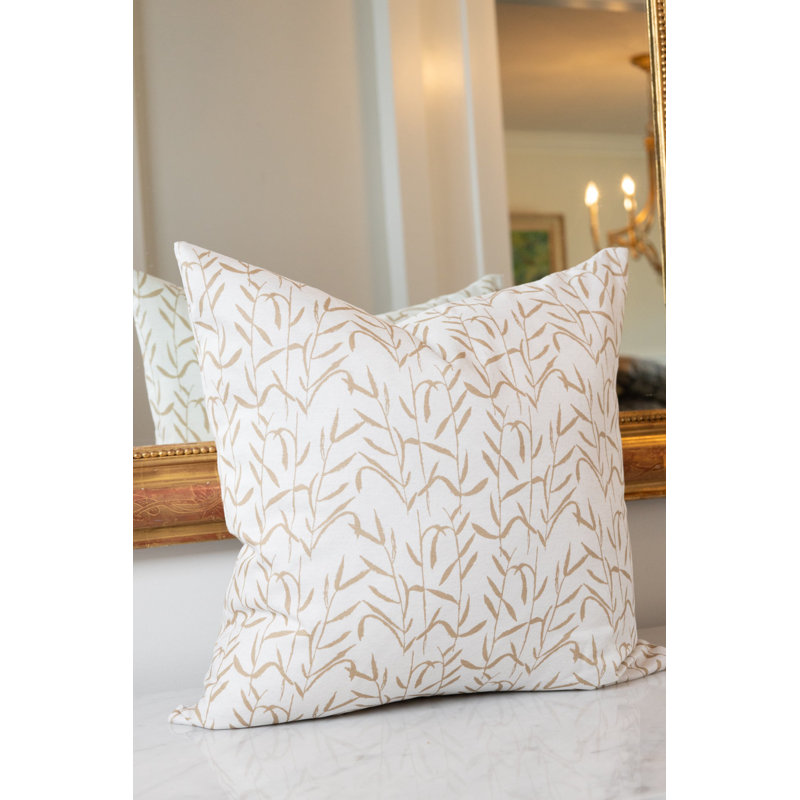 Botanic Square Pillow Cover & Insert, Brass Floral, 22"H x 22"W