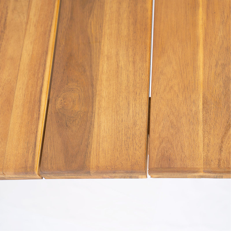 Table de salle à manger d'extérieur en bois d'acacia Visola L 79 po (finition teck)
