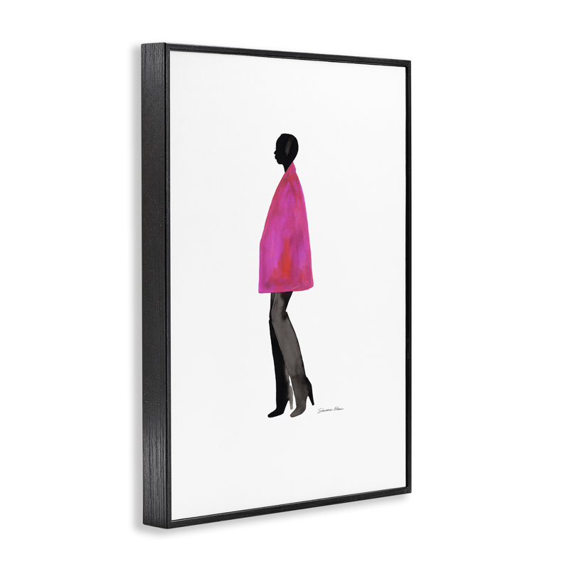Giclée encadrée rose fuchsia, design par Simone Elum, Giclée encadrée noir minuit, H 24 po x l 16 po